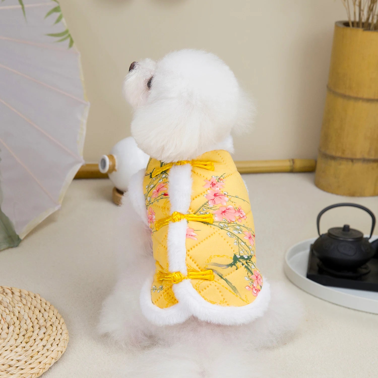 Chinese Style Pet Dog Tang Suit Winter Warm Vest Clothing