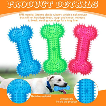 Dog Squeaky Toys Pack TPR Rubber Chew Toys For Puppy