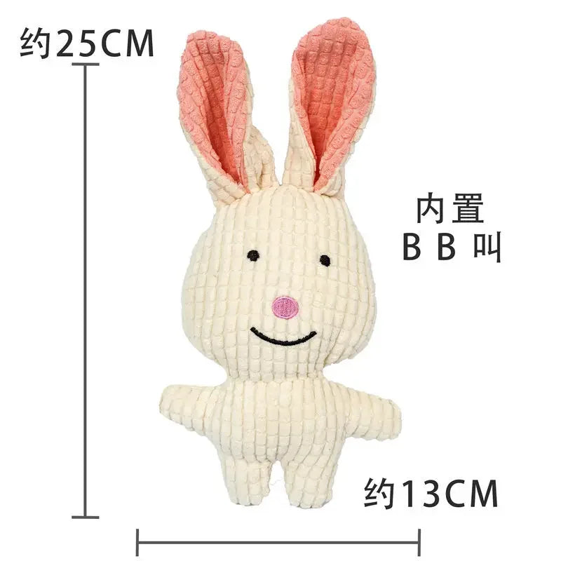 Hign-concerned UltraSoft Plush Squeak Toys Cow Rabbit Dog Chew Whistle