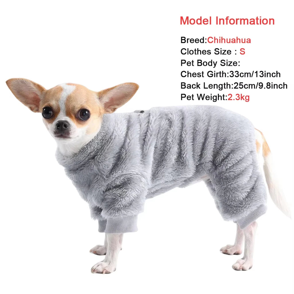 Winter Warm Flannel Dog Jumpsuit for Pets Cozy Comfort