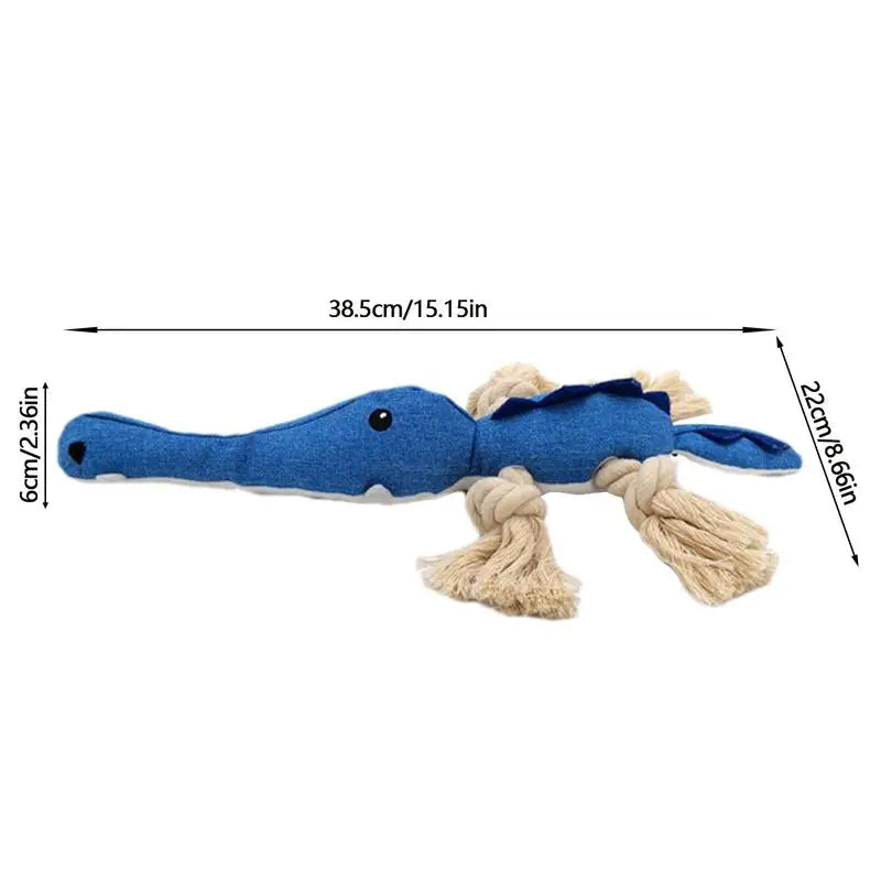 High Concerned Plush Dog Chew Toy With Squeaker And Cotton Rope Knot Interactive For Dental Health