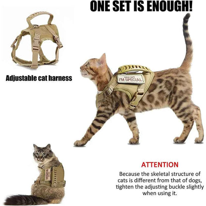 Escape Proof Tactical Pet Harness With Control Handle Vest
