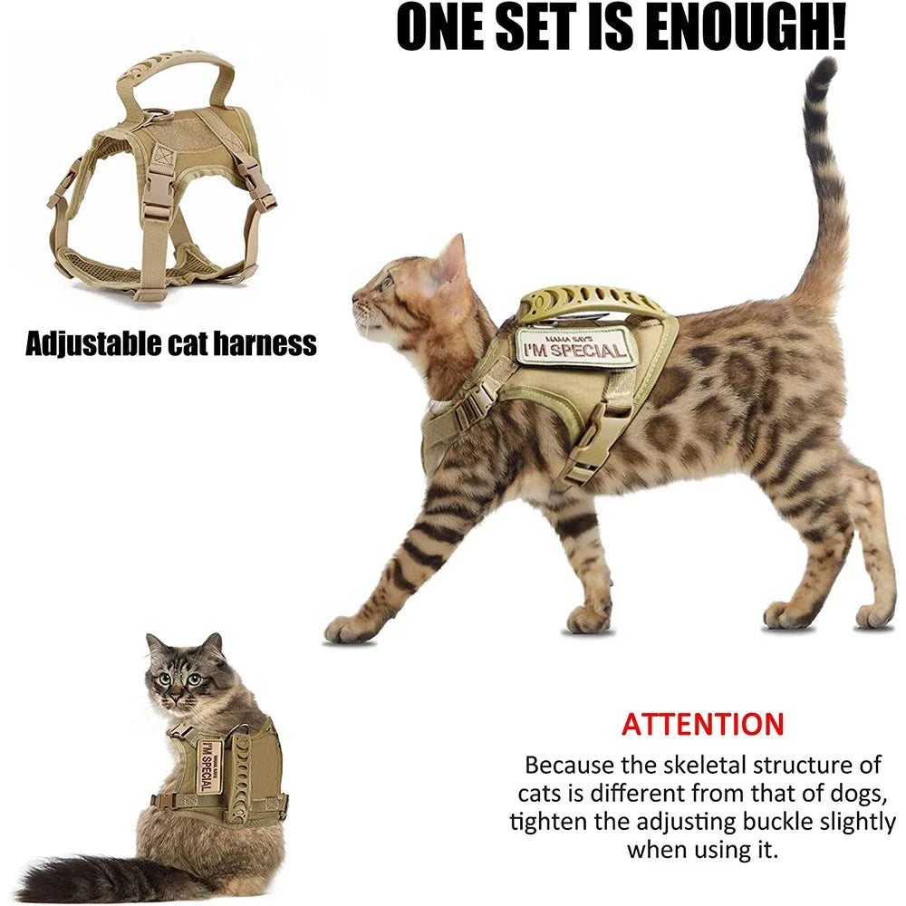 Tactical Escape Proof Adjustable Mesh Pet Harness Handle