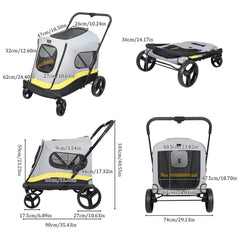 Portable Dog Stroller for Small Medium Dog Dual Entry Pet Stroller All Terrain Wagon Cart
