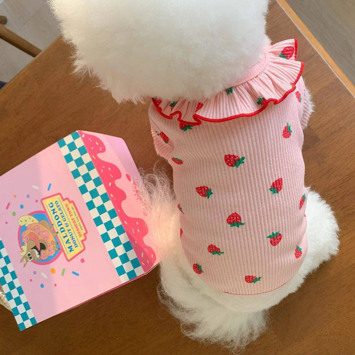 Summer Breathable Dog Vest Ruffled Collar Polyester Clothing For Pets