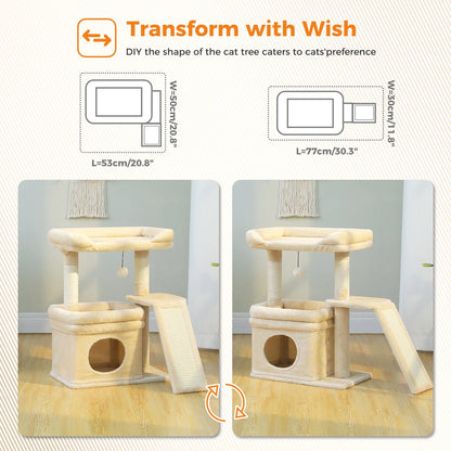 PAWZ Road Small Cat Tree Indoor Tower With Sisal Post