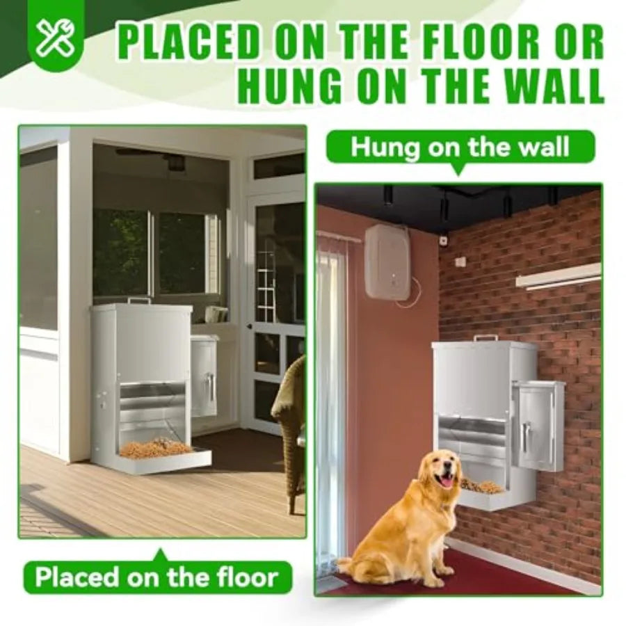 Programmable Pet Food Dispenser With Timer And Water Dispenser