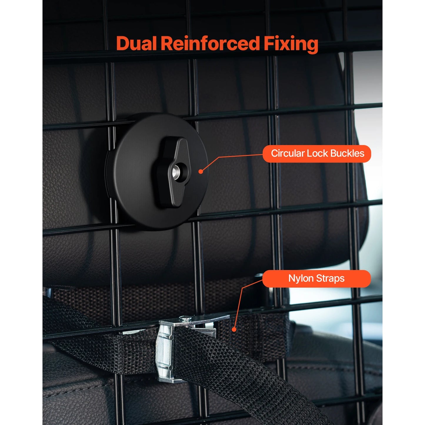 SucceBuy Dog Car Barrier Universal Fit Back Seat Pet Guard