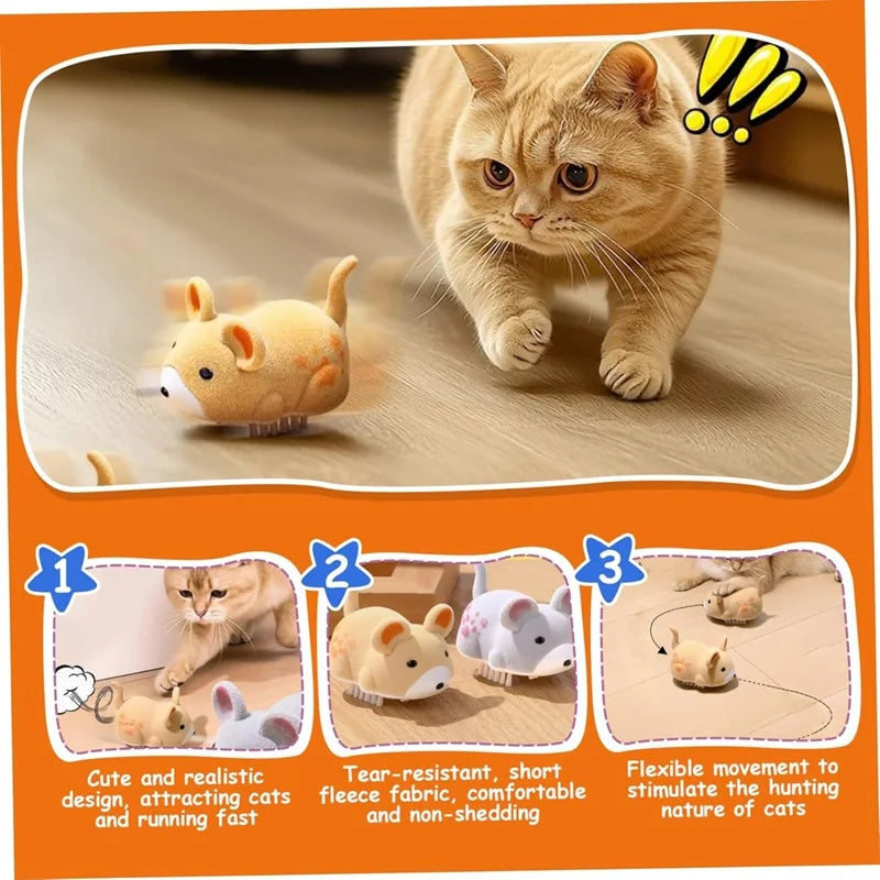 Macroupta Interactive Cat Toy Mouse Self Moving Obstacles Pet Supplies