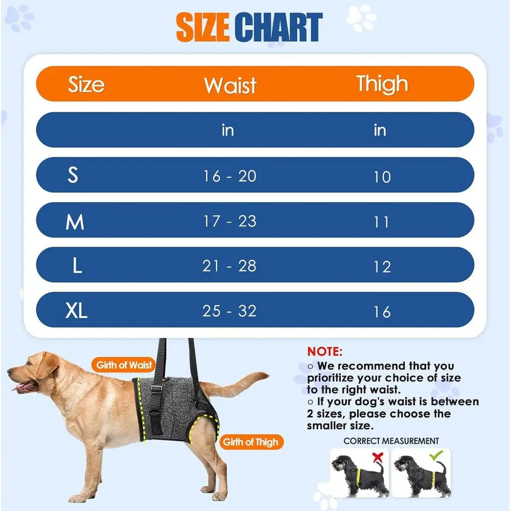 OVOZI Dog Adjustable Sling Harness For Hind Leg Rehab