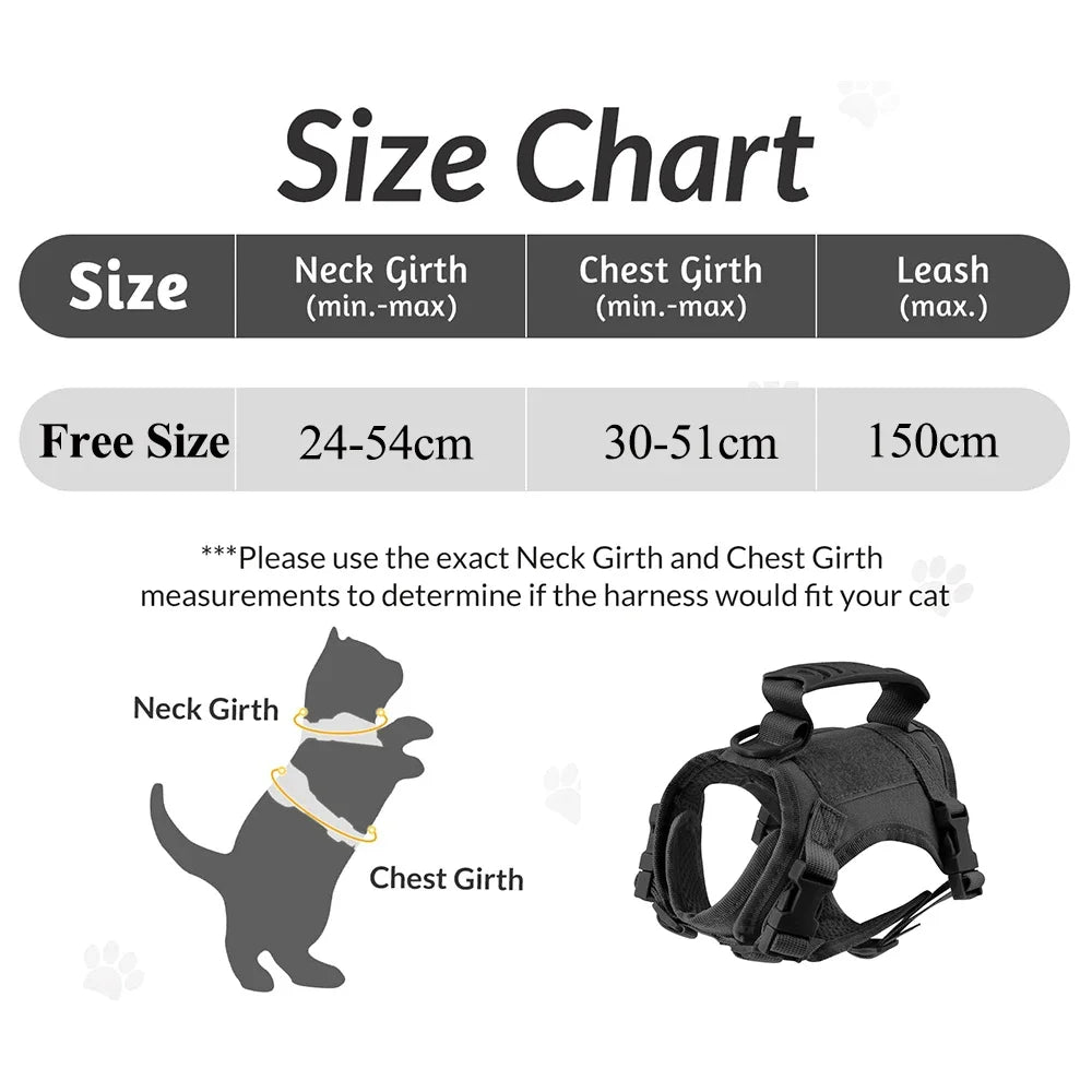 Tactical Escape Proof Pet Harness Soft Mesh Vest Handle