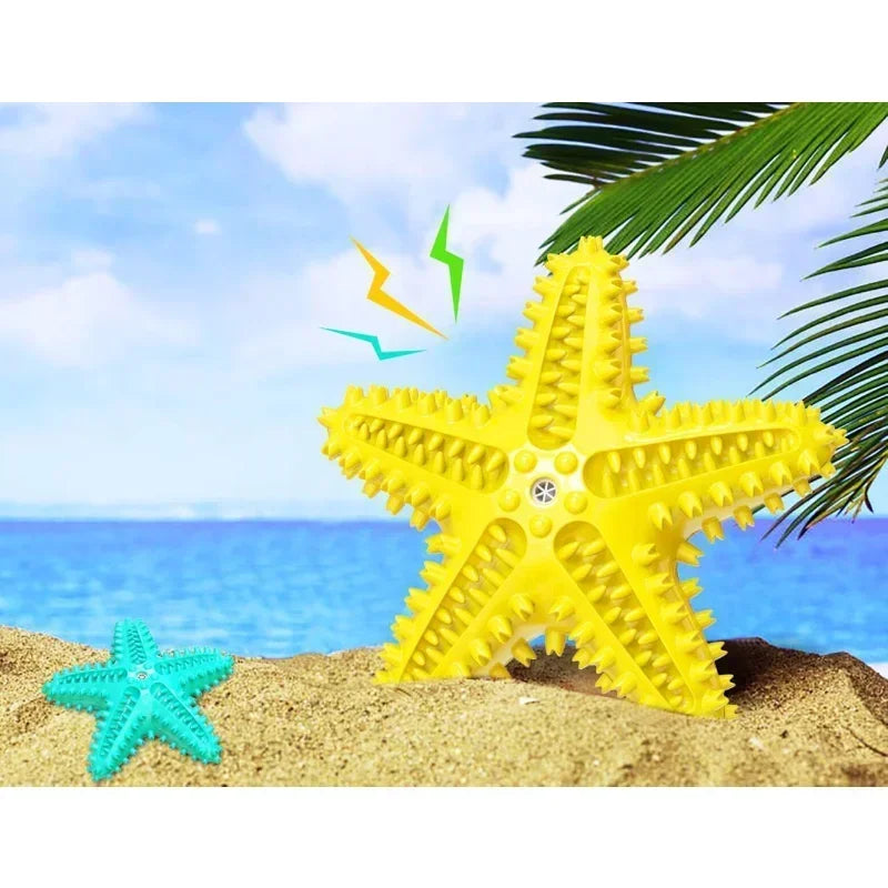 Hign-concerned Vocal Starfish Dog Toy Interactive Rubber Balls DentalTeethCleaning