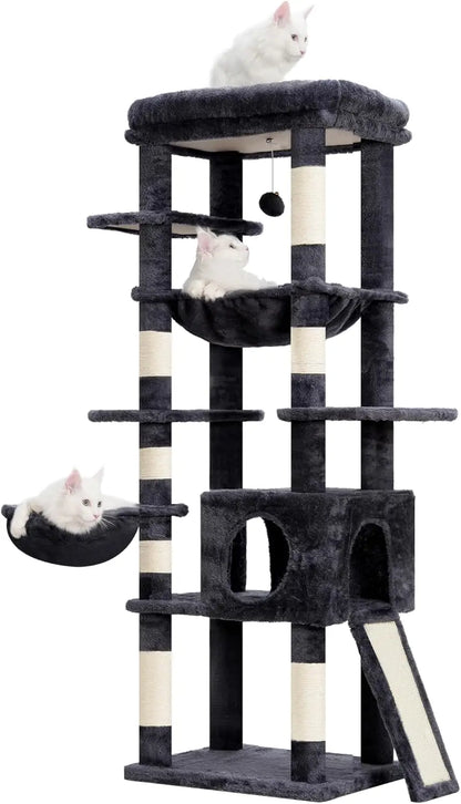 Pet Harmony Supplies Cat Tree Tower With Condo Hammock