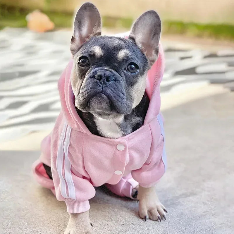 Cozy Dog Jumpsuit With Warm Hoodie Sweatshirt For Dogs