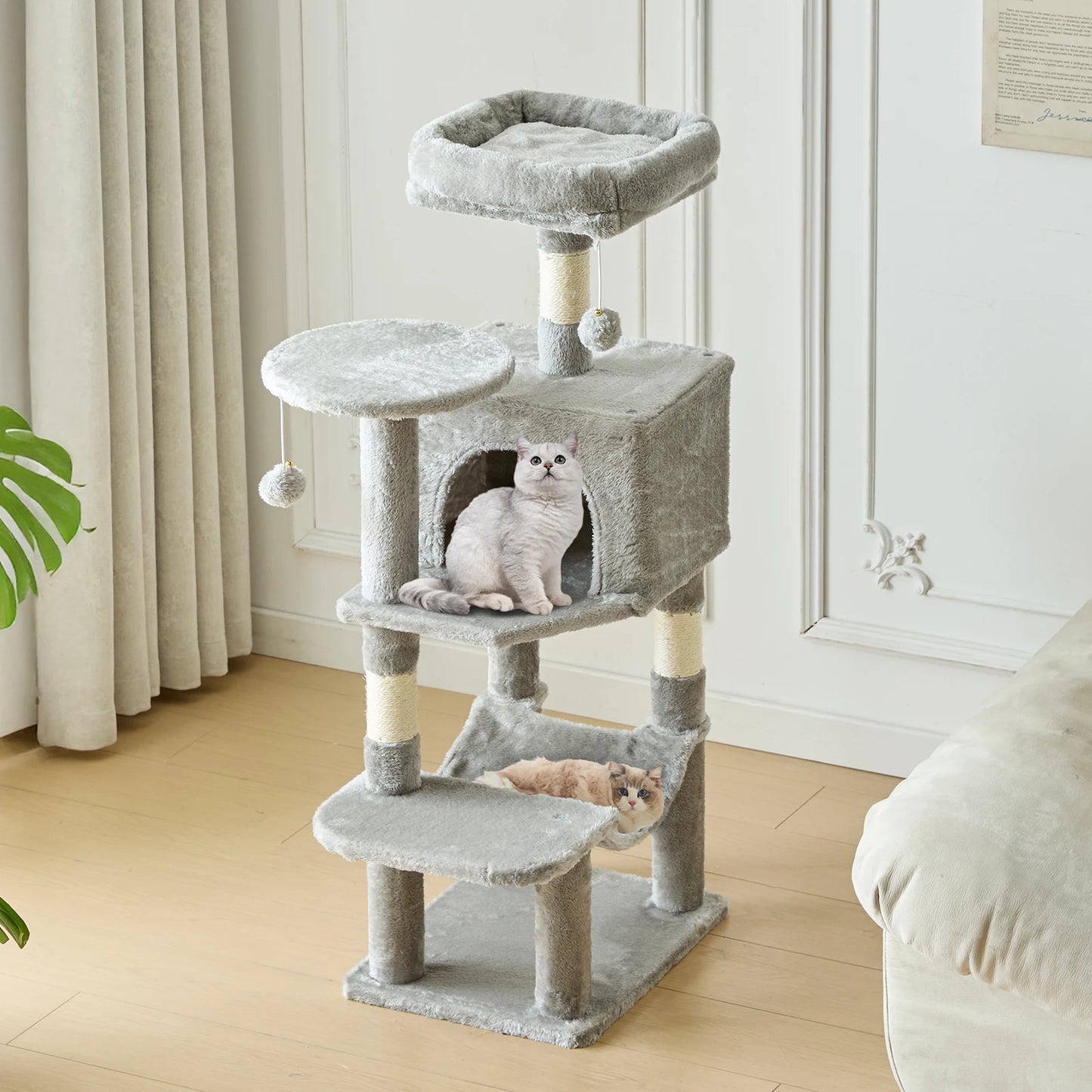 JHK Multi Cat Climbing Cat Tree Tower With Sisal Posts