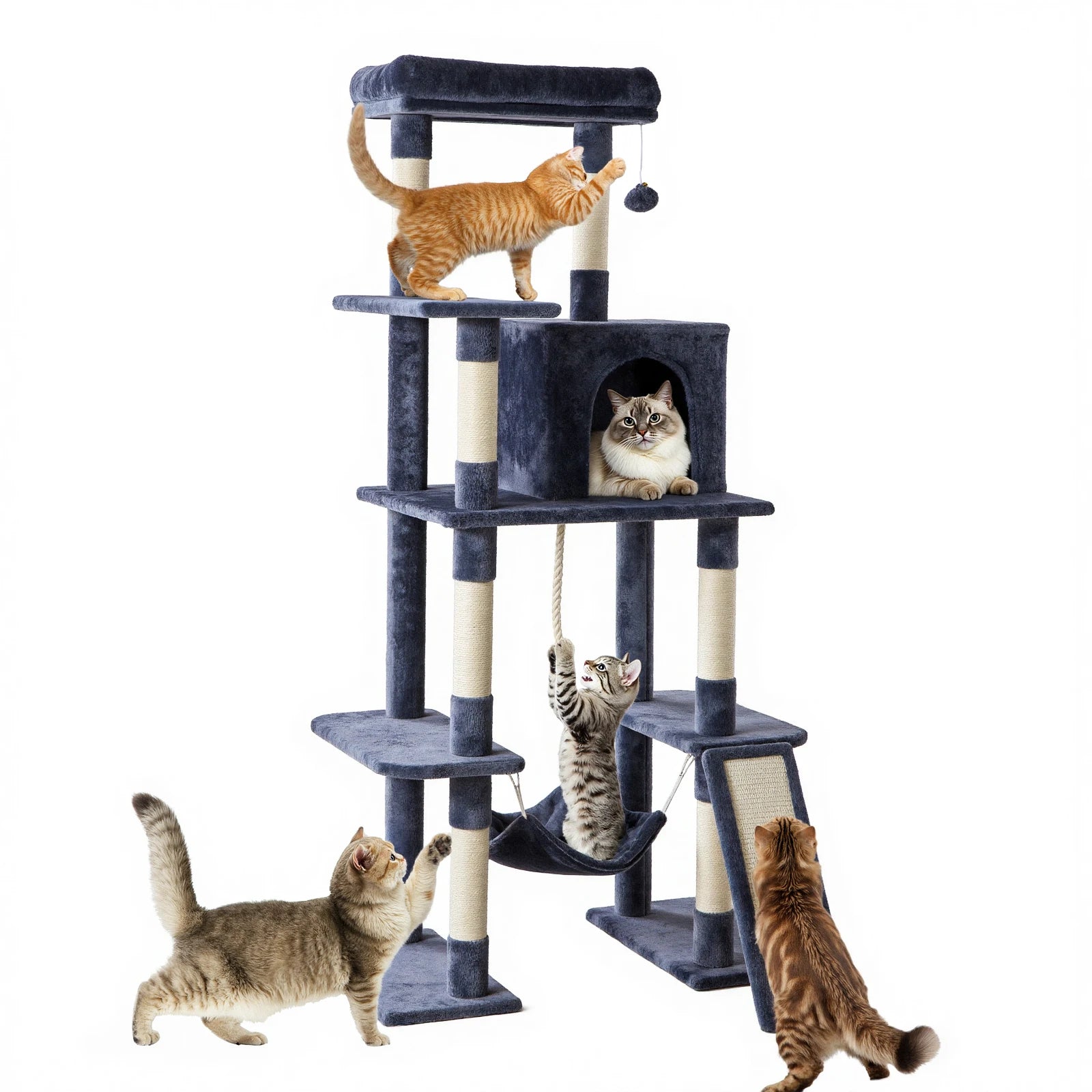 JHK Cat Tree Multi Cat Climbing Tower For Indoor Cats