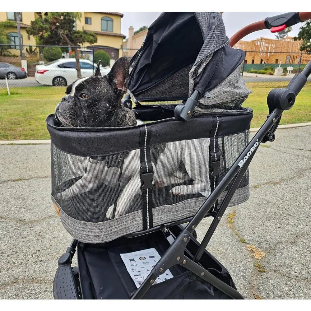 Fashion 3 In 1 Dog Cat Stroller With Detachable Carrier