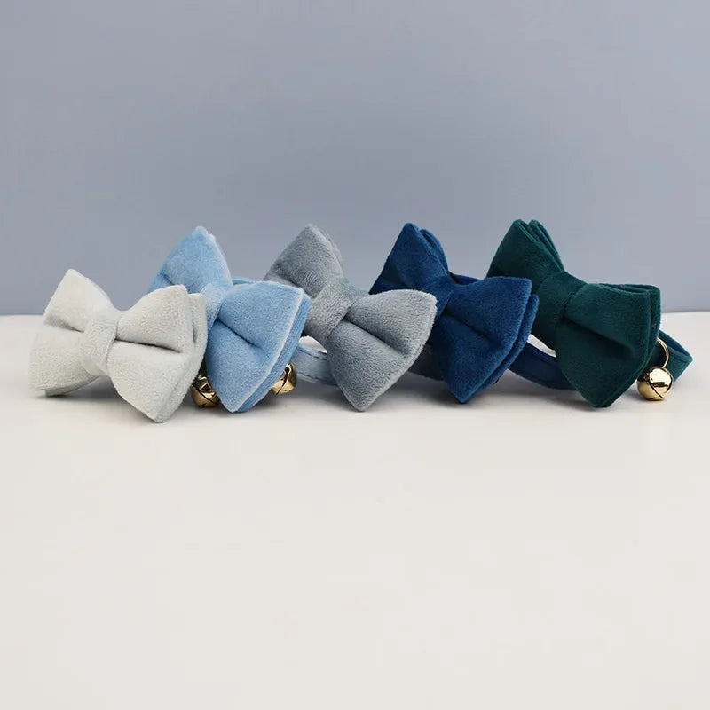 NONED Bowknot Cat Collar With Bell Engraving ID Tag