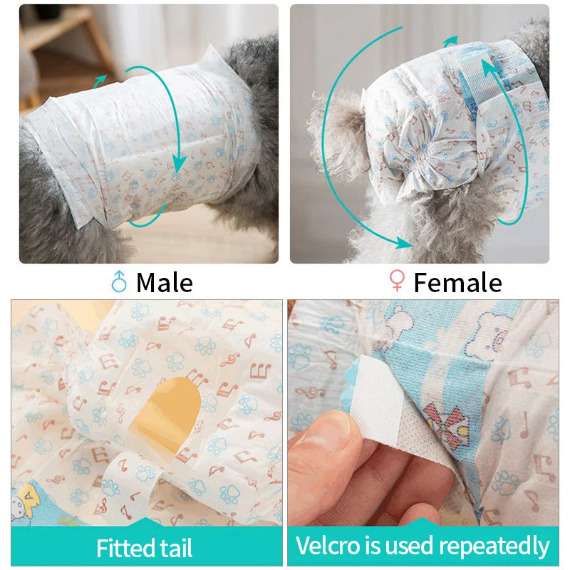 Breathable Super Absorption Female Dog Diapers Leakproof