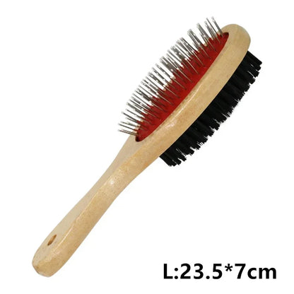 High-Concerned Double-Sided Wooden Pet Comb For Dogs And Cats