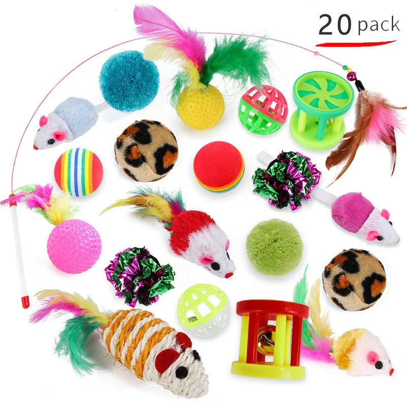 Kitten Toys Variety Pack Cat Toys Set Sisal Mouse Bell