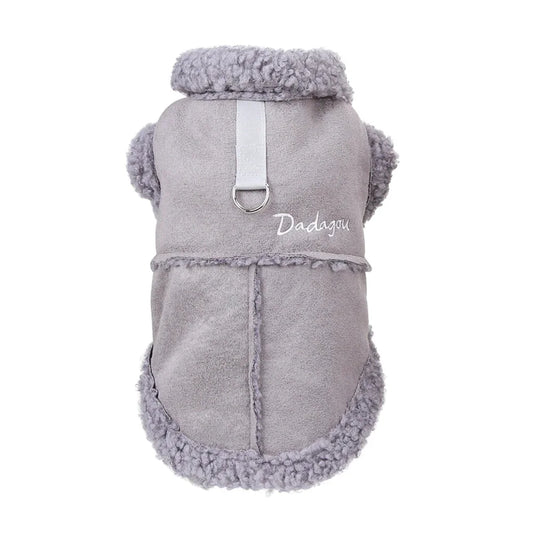 British Style Dog Jacket Lamb Fleece Winter Dog Clothes for Small Dogs Puppy Costume Chihuahua Warm Coat Pet Pug Yorkie Outfits