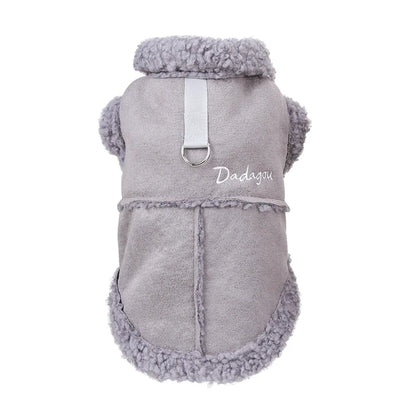 British Style Dog Jacket Lamb Fleece Winter Dog Clothes for Small Dogs Puppy Costume Chihuahua Warm Coat Pet Pug Yorkie Outfits