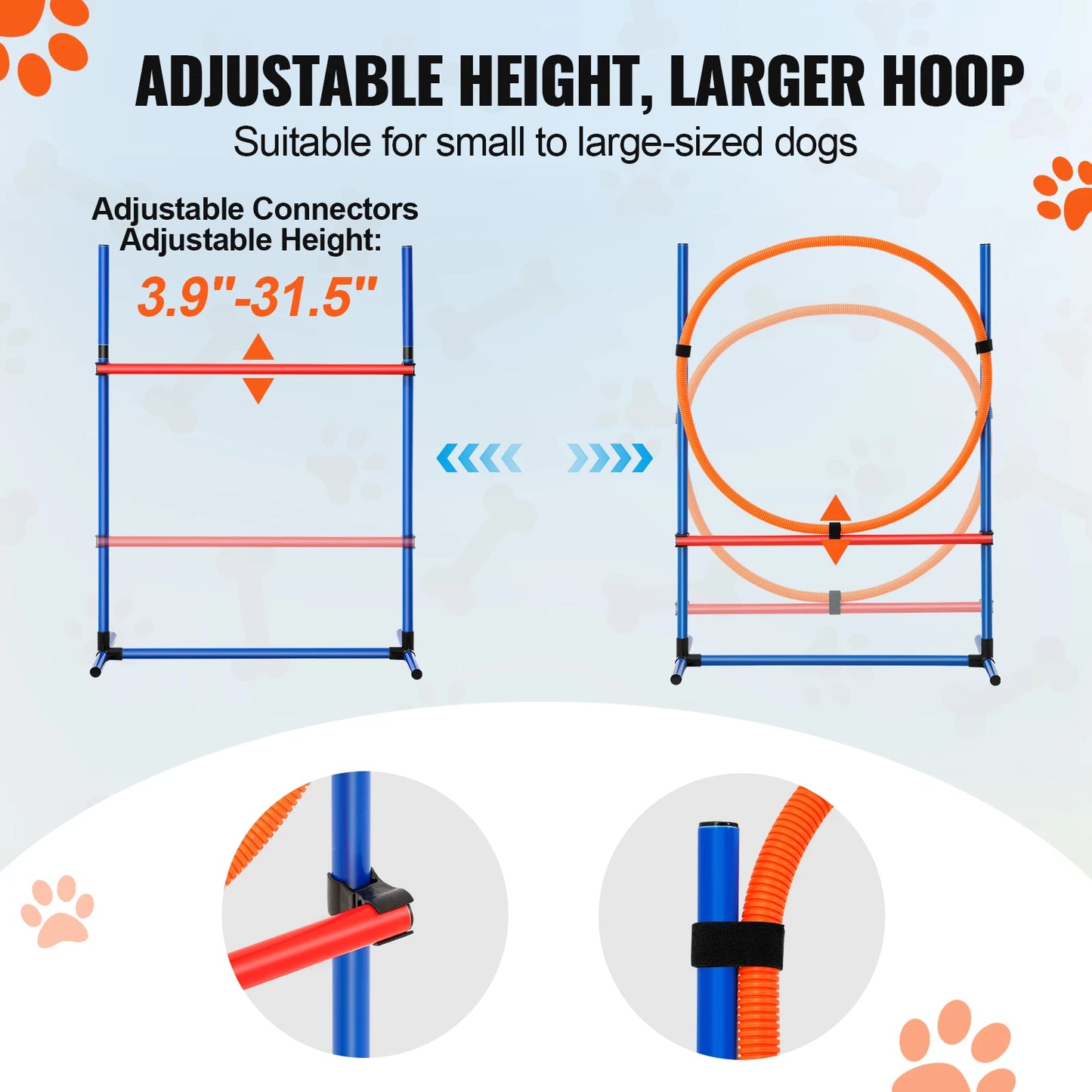 SucceBuy Dog Agility Training Equipment Set With Adjustable Hurdles