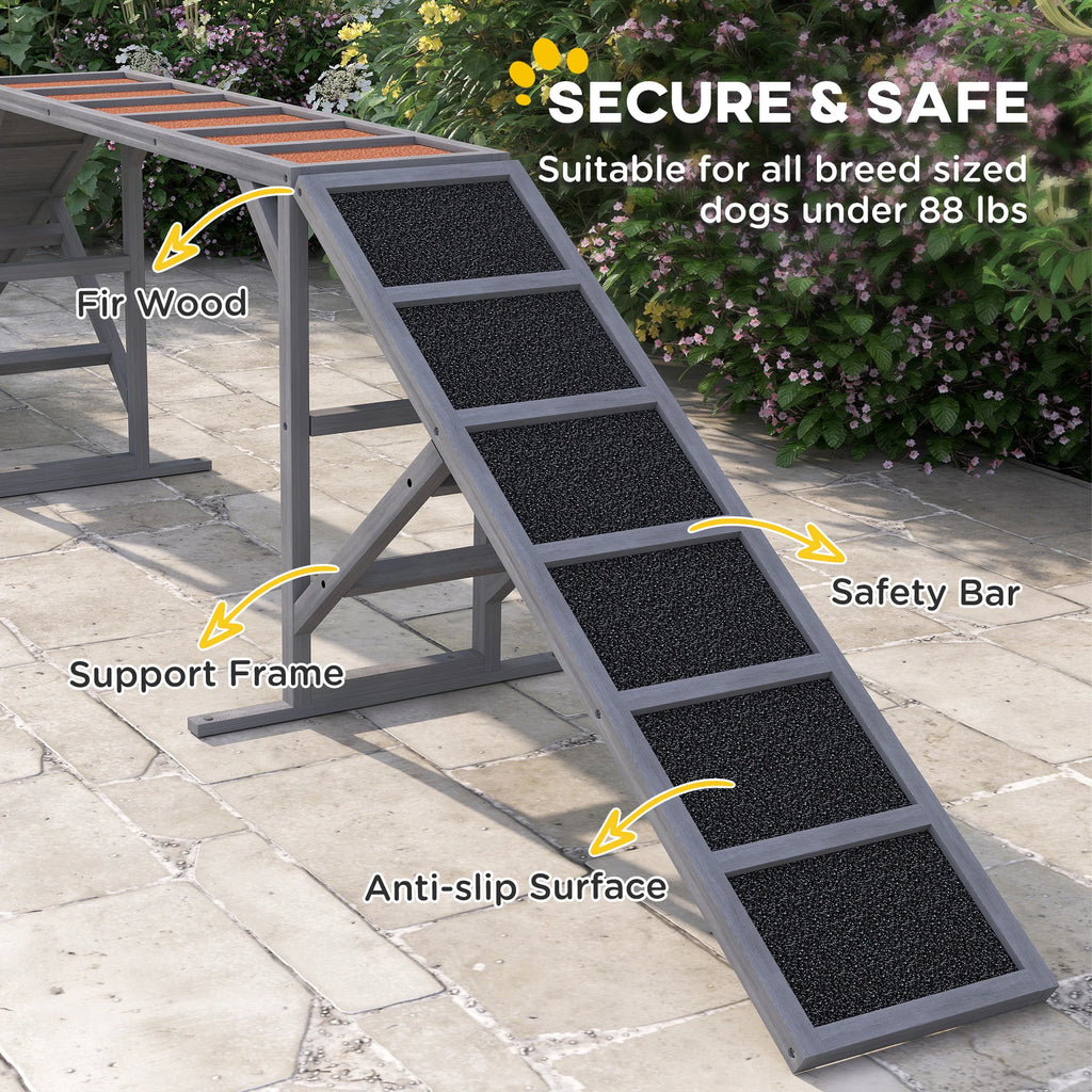 Dog Agility Ramp With Safety Bars And 35 Degree Slope