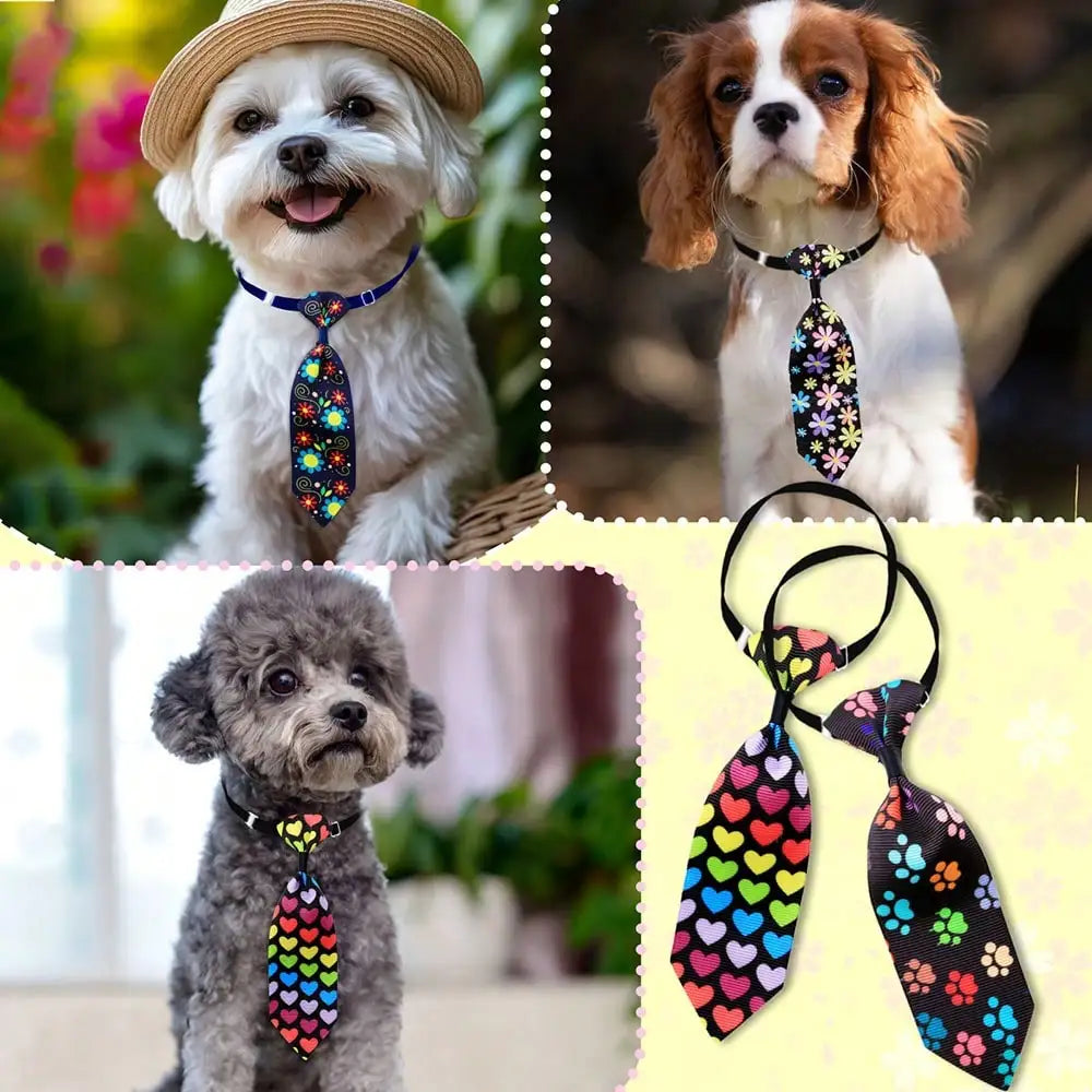 Fashion Dog Bowties Adjustable Pet Collars Grooming Accessories