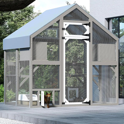 Catio Outdoor Cat Enclosure For Multiple Cats With Weatherproof Roof