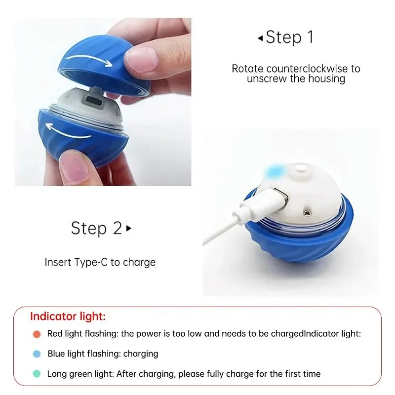 Automatic Moving Dog Ball Toy USB Smart Interactive Chew Ball