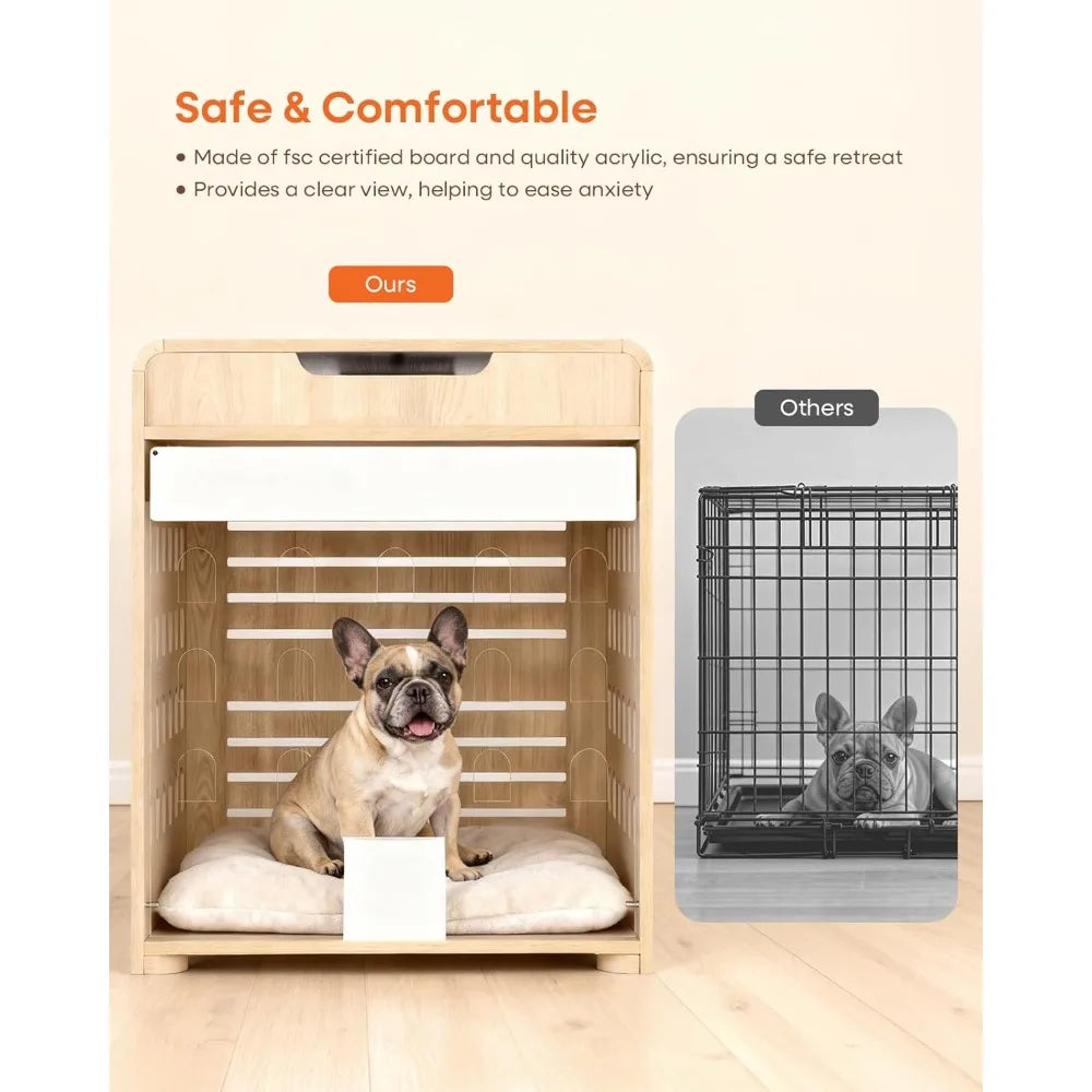 Modern Dog Crate Furniture Charging Station For Small Medium Dogs