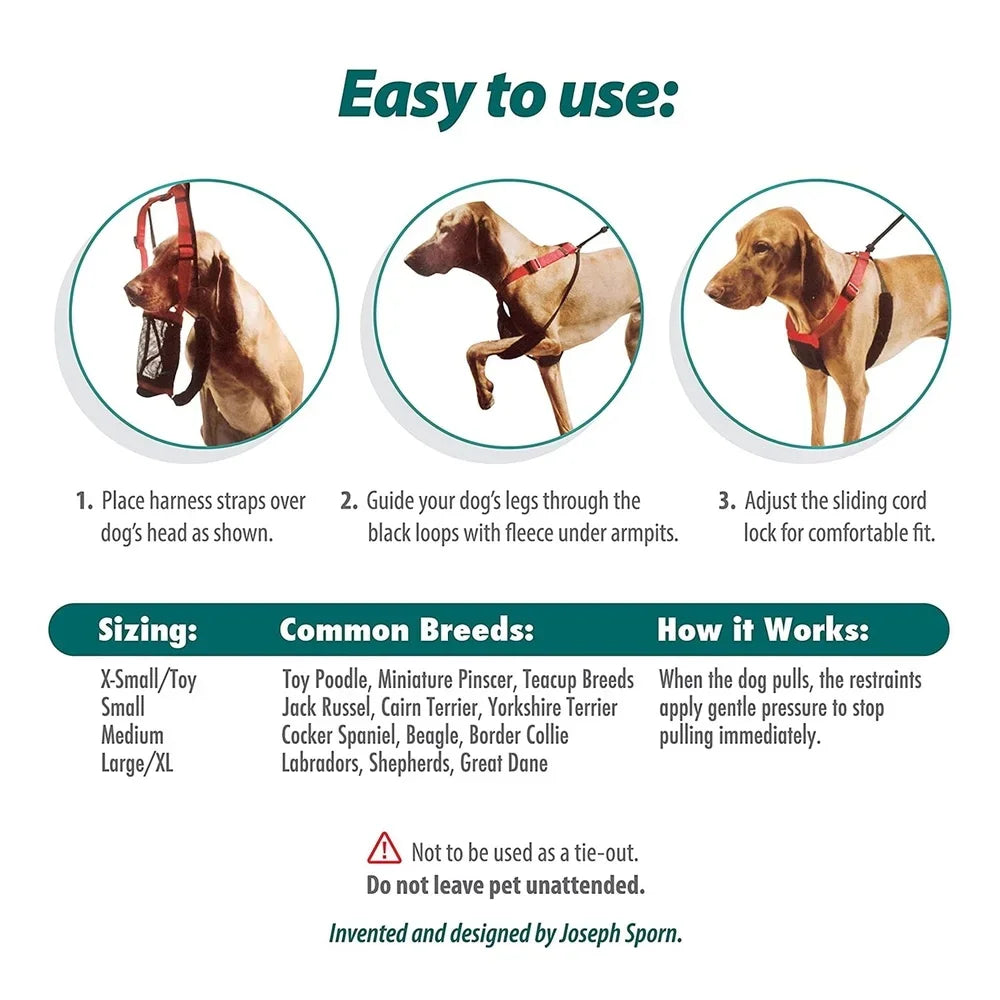 Non-Pulling Dog Harness with Storage Pouch Adjustable Reflective Lightweight Mesh Easy Step In Comfort Flex System Dogs