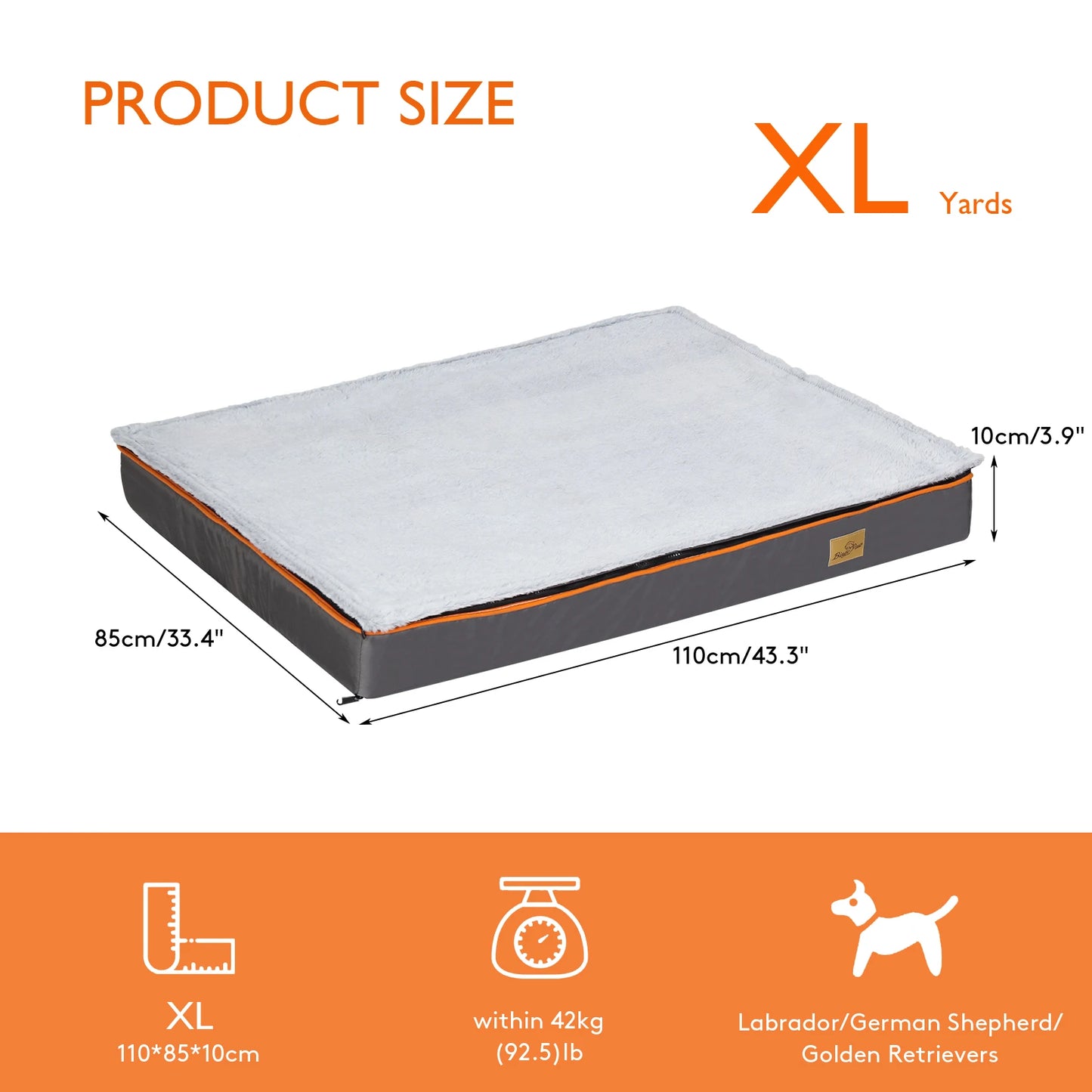 Pet Harmony Supplies Orthopedic Dog Bed With Washable Cover