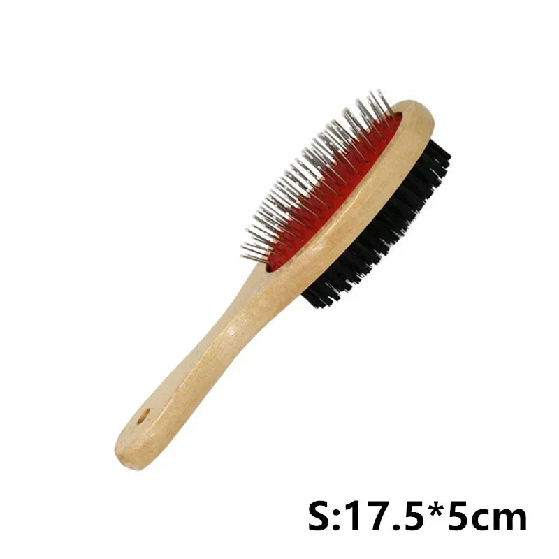 High-Concerned Double-Sided Wooden Pet Comb For Dogs And Cats