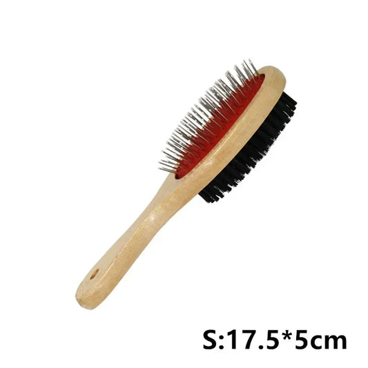 High-Concerned Double-Sided Wooden Pet Comb For Dogs And Cats