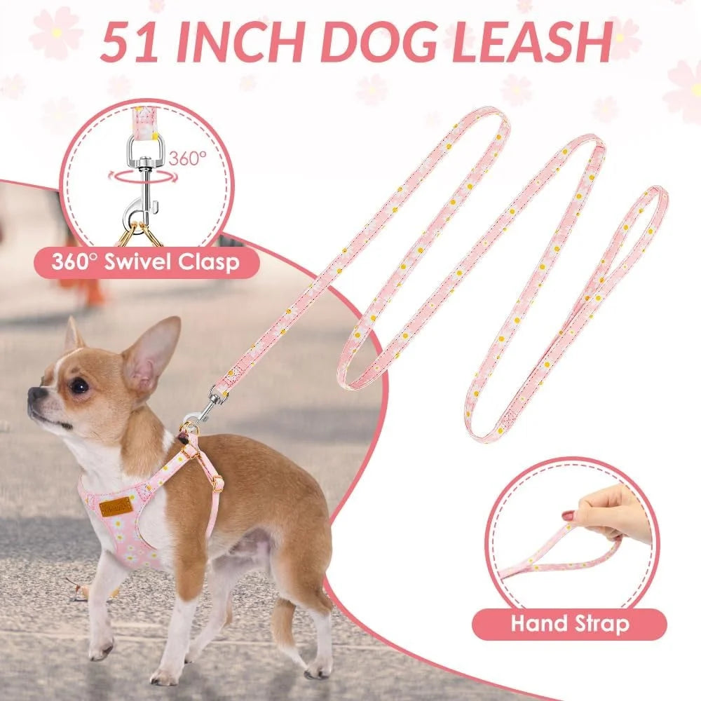 Pet Harmony No Pull Adjustable Floral Pattern Dog Harness