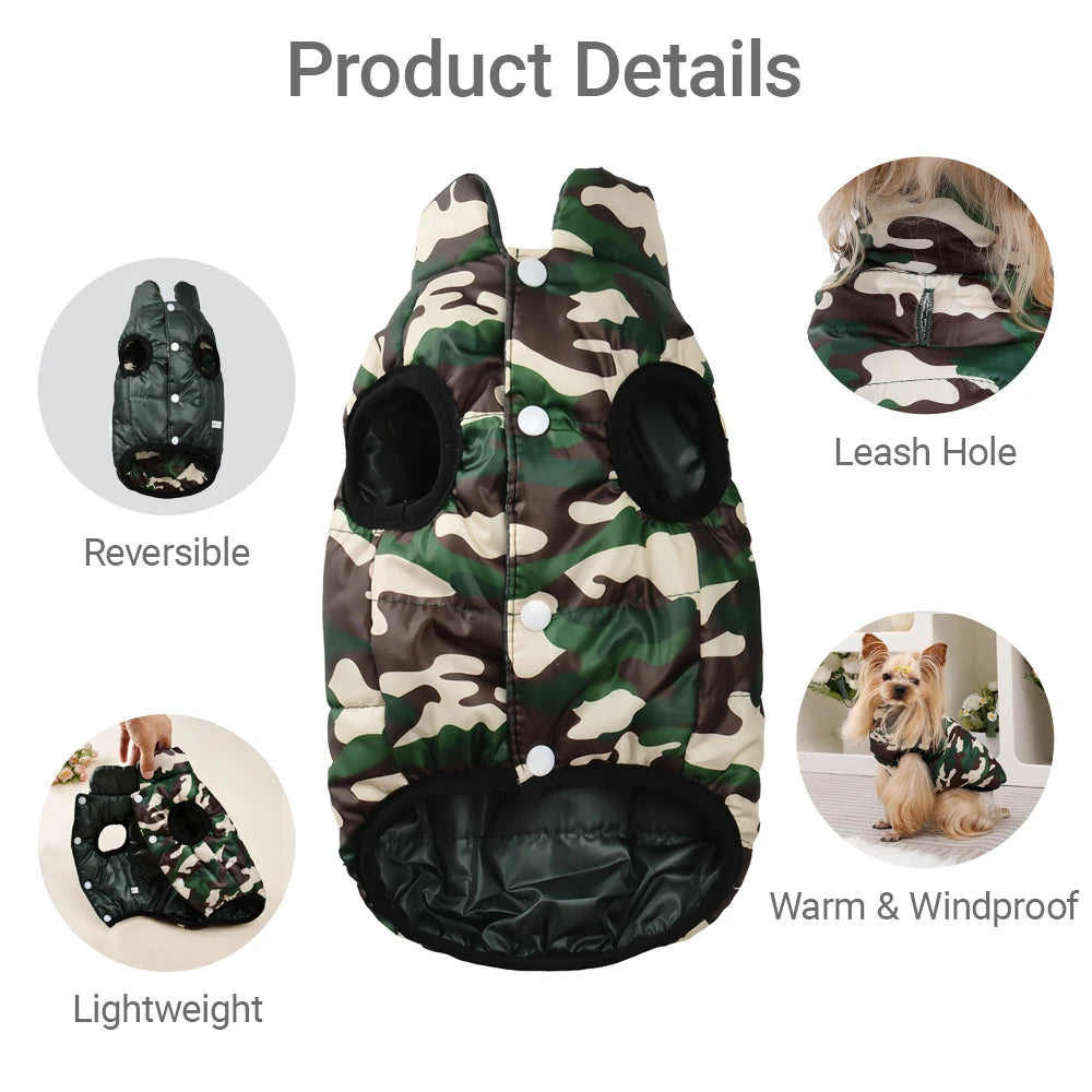 Holapet Reversible Dog Jacket Waterproof Winter Coat