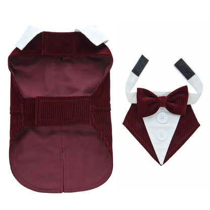 Christmas Dog Costume For Pets Tuxedo Wedding Outfit