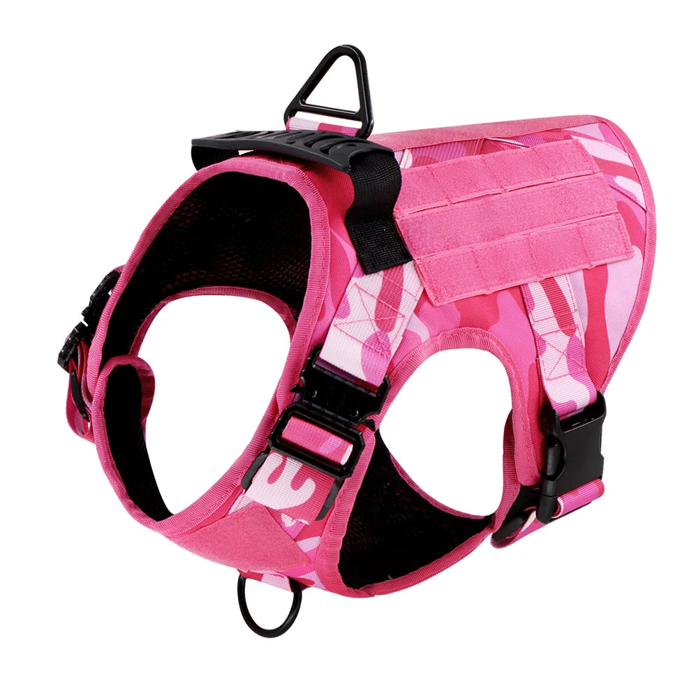Military Camouflage Dog Harness With Adjustable Leash