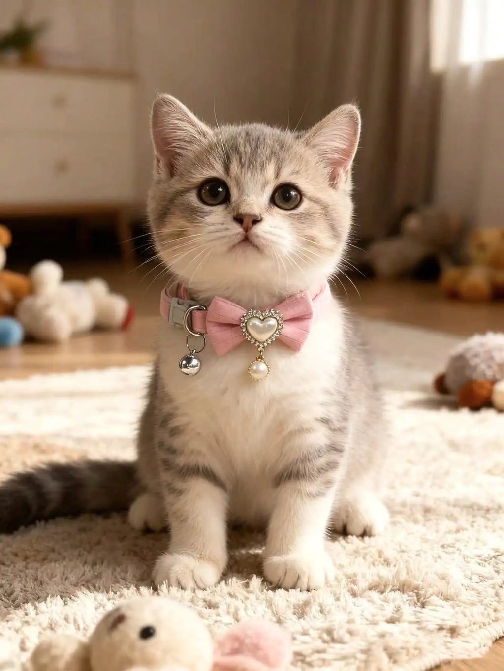 Silicone Bow Tie Pet Collar, Adjustable For Cat And Dog