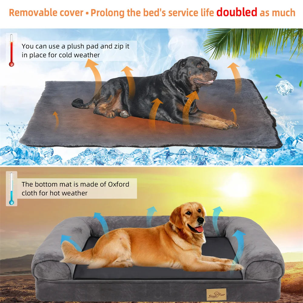 BORWART Calming Dog Bed Orthopedic Memory Foam Sofa Waterproof Cover