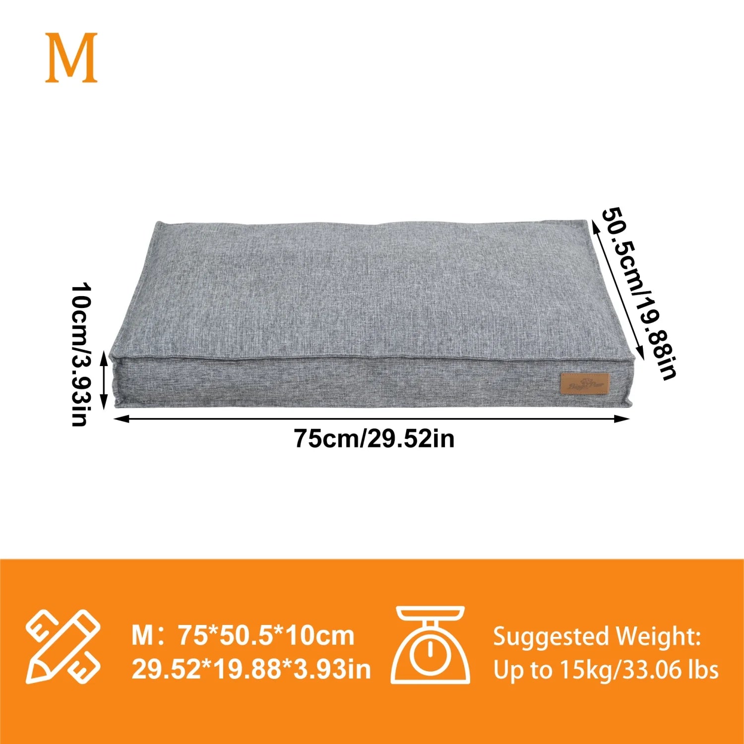 M/L/XL/2XL Dog Beds Cozy Cushion for Medium Large Dogs Rectangular Pet Bed Sleep Mat with Linen Cover Foam Base Waterproof Lining