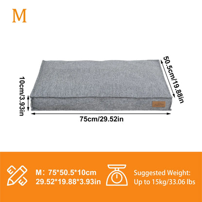 M/L/XL/2XL Dog Beds Cozy Cushion for Medium Large Dogs Rectangular Pet Bed Sleep Mat with Linen Cover Foam Base Waterproof Lining