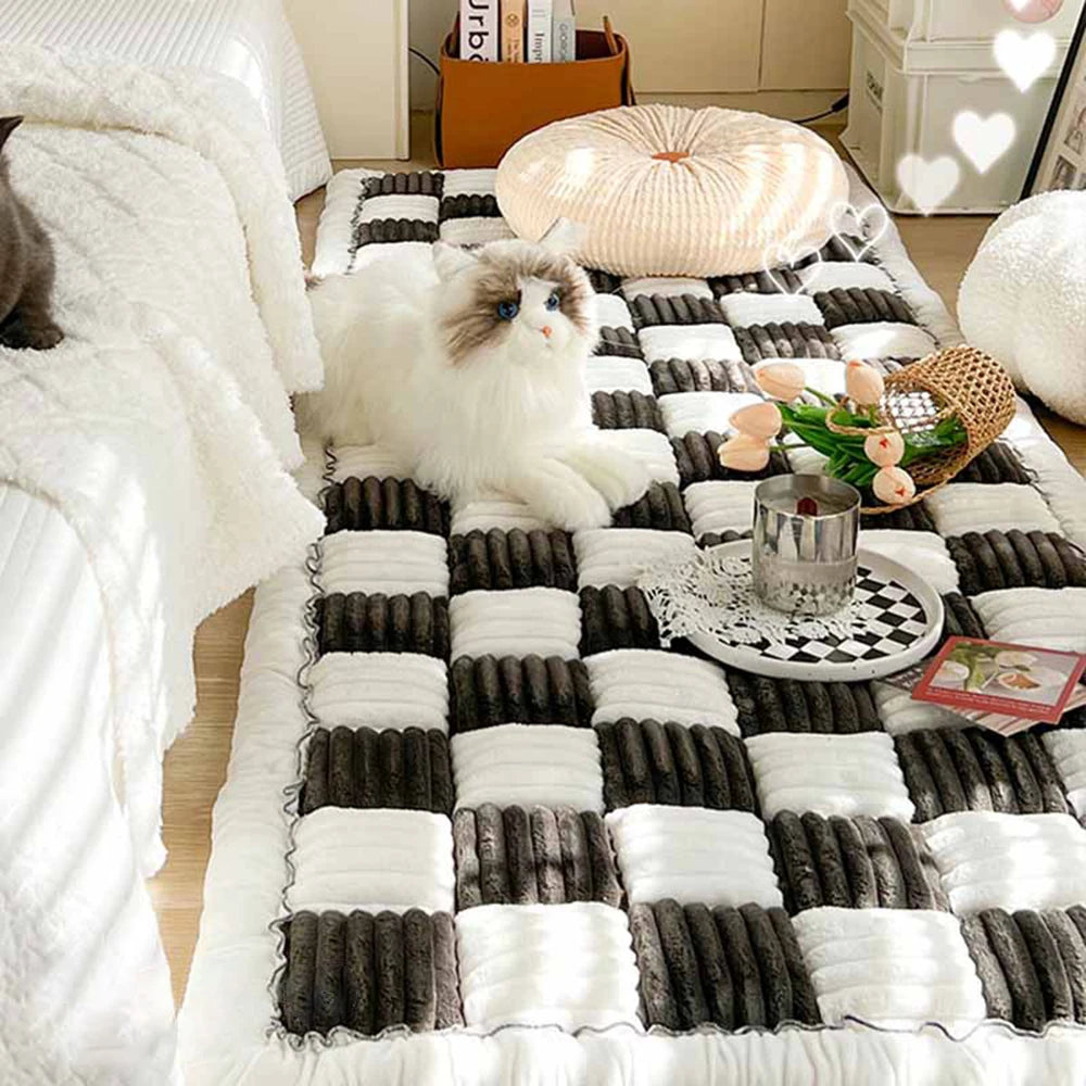 Petravelcn Dog Bed Mat Plaid Cover For Dogs Washable
