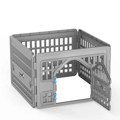 4 Panels Plastic Pet Playpen Indoor Outdoor Dog Fence, Foldable Puppy Exercise Pen for Small Medium Pets