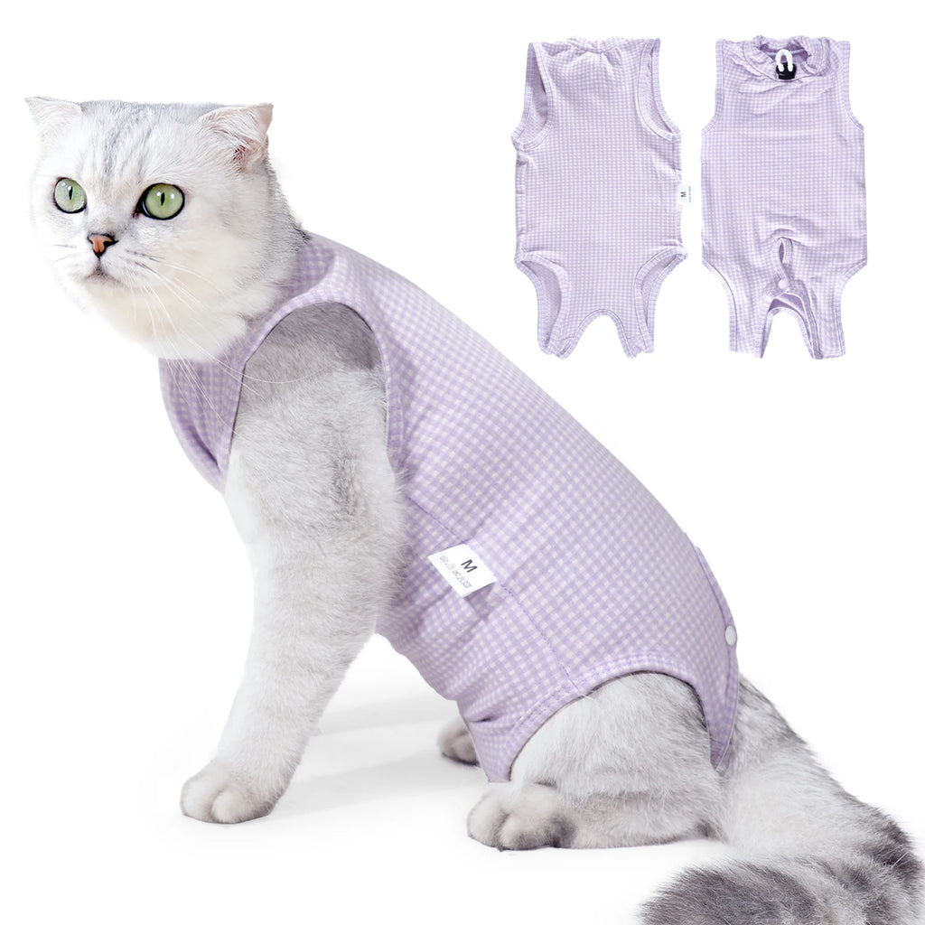 Cat Recovery Suit Professional,Abdominal Wounds Cone E-Collar Alternative,Pet Surgical Recovery Suit Soft Onesie for Cats