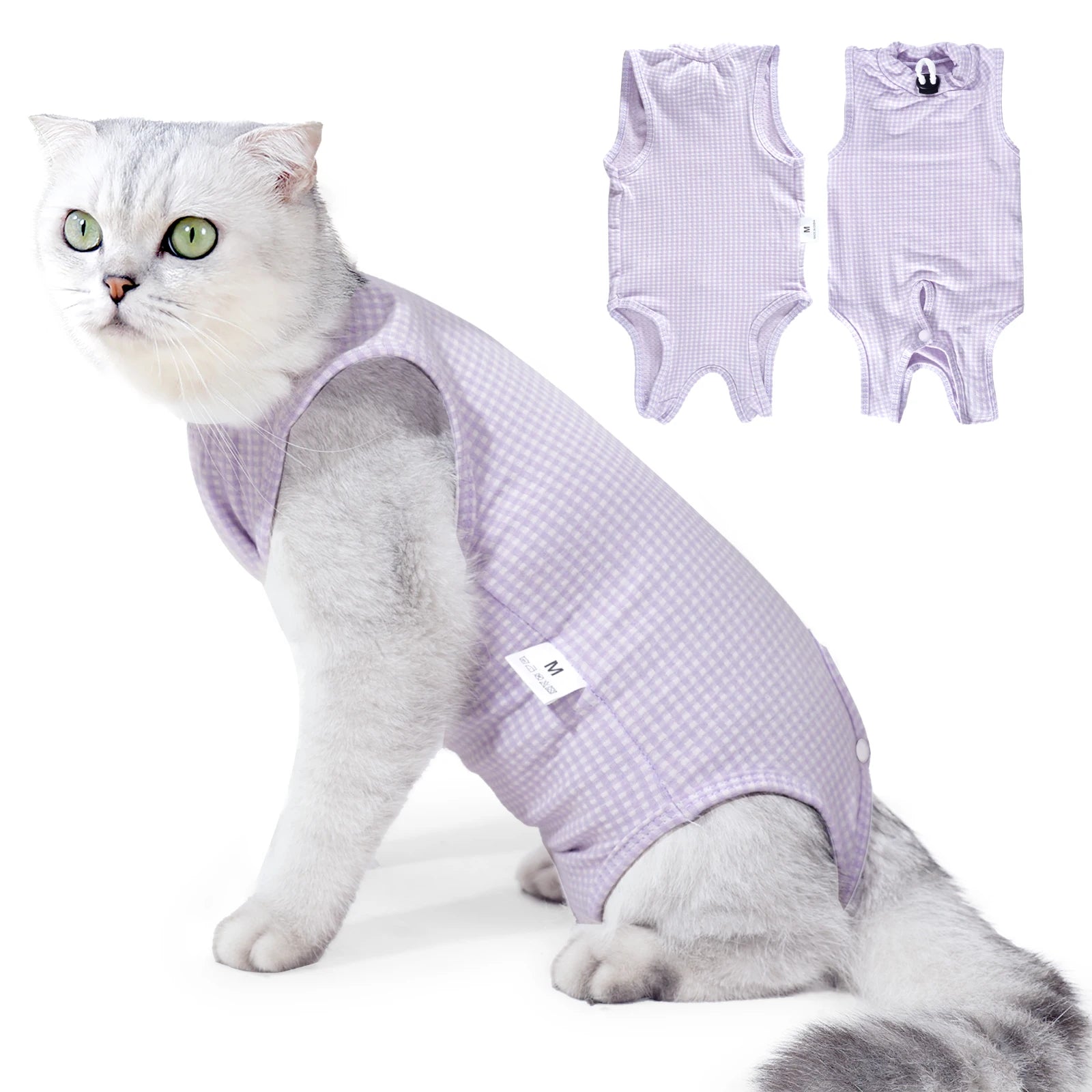 Cat Recovery Suit Professional,Abdominal Wounds Cone E-Collar Alternative,Pet Surgical Recovery Suit Soft Onesie for Cats
