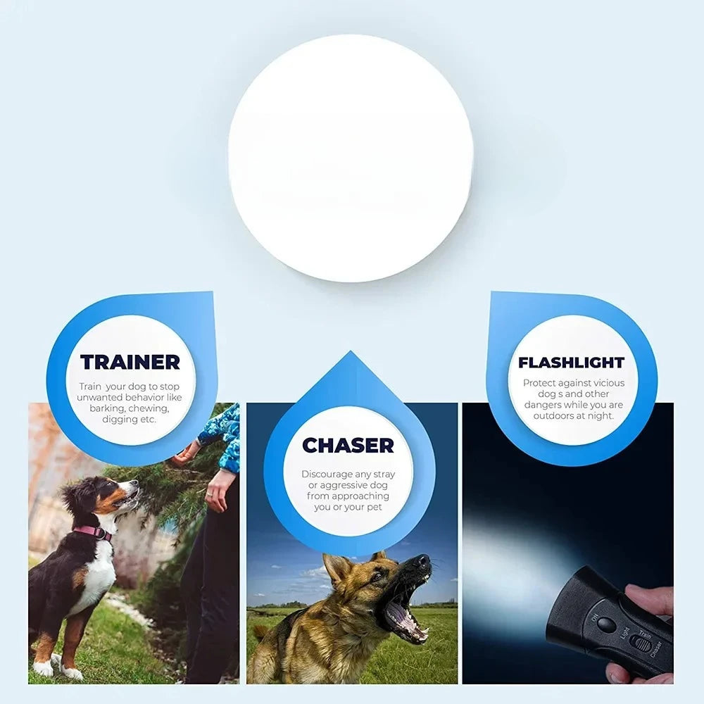 Pet Dog Barking Deterrent Ultrasonic Training Device No Battery